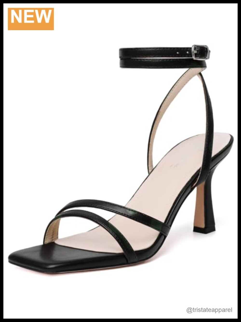 Strappy Faux Leather Lace Up Heeled Sandals Square Open Toe Stiletto Heels